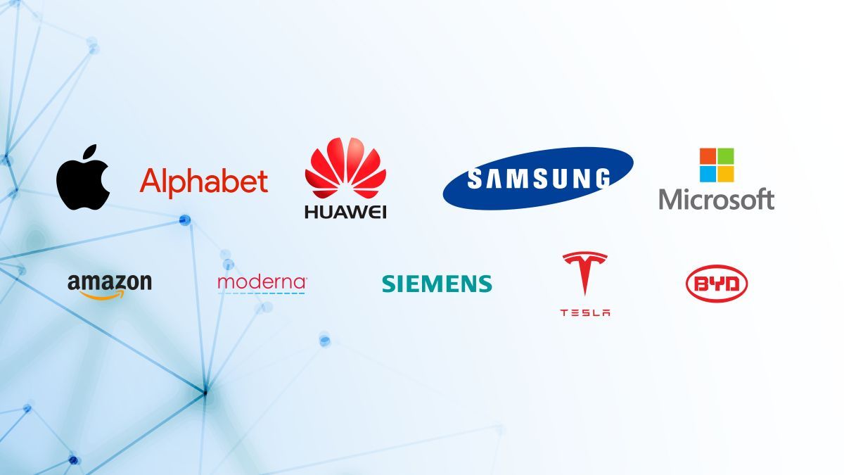 Logos de Apple, Alphabet, Microsoft, Samsung y Huawei, entre otros./ CEDIDA