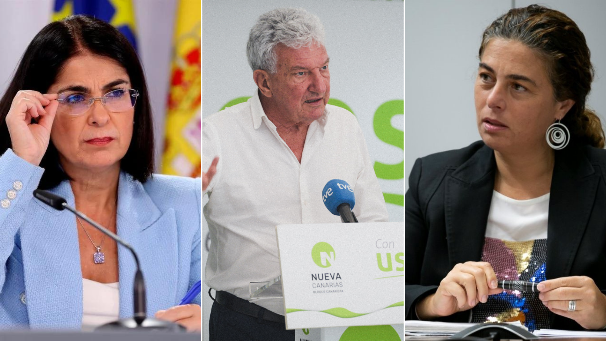 Carolina Darias, Pedro Quevedo y Gemma Martínez líderes municipales de PSOE, NC y Podemos, sellarán este miércoles un pacto para el gobierno del Ayuntamiento de Las Palmas de Gran Canaria. / AH
