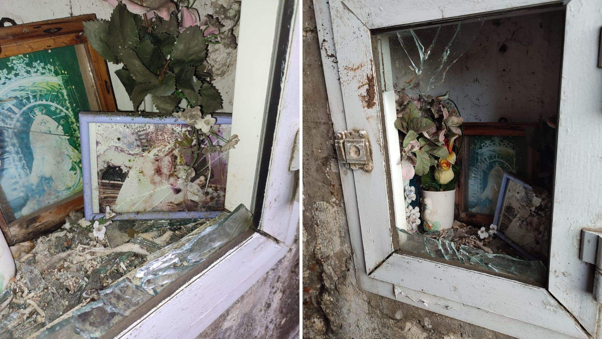 El nicho atacado en Taganana con imágenes de la Virgen de las Nieves / LA VOZ DEL VALLE El nicho atacado en Taganana con imágenes de la Virgen de las Nieves / LA VOZ DEL VALLE