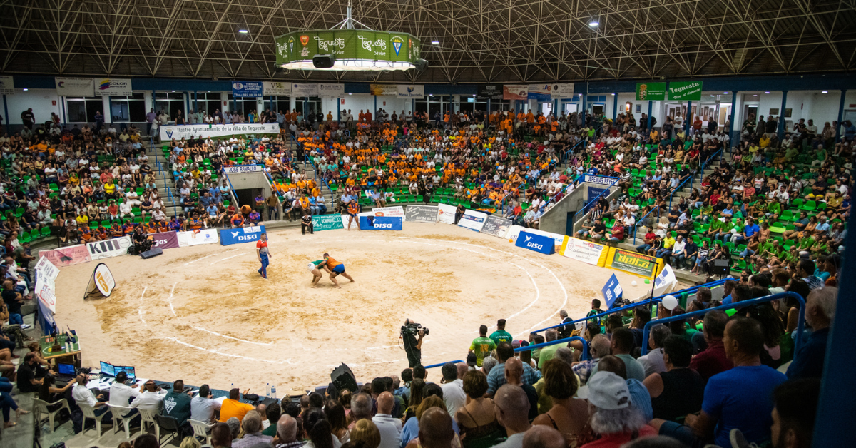 Terrero Mencey Tegueste donde se celebró la Luchada Institucional por el Día de Canarias, que emitió parcialmente RTVC./ CEDIDA Terrero Mencey Tegueste donde se celebró la Luchada Institucional por el Día de Canarias, que emitió parcialmente RTVC./ CEDIDA