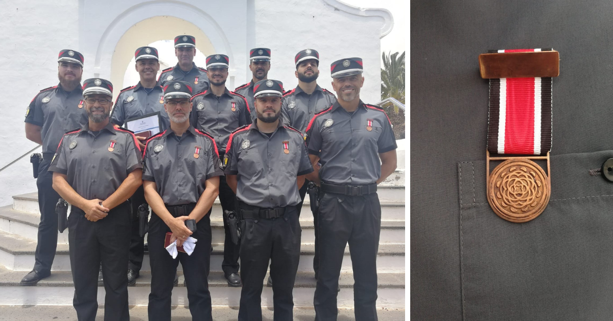 Agentes de la Policía Canaria condecorados con la medalla 'Verode' en 2018./ POLICÍA CANARIA