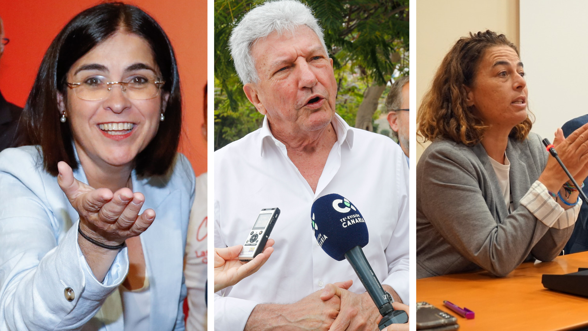 Carolina Darias, Pedro Quevedo y Gemma Martínez. / AH