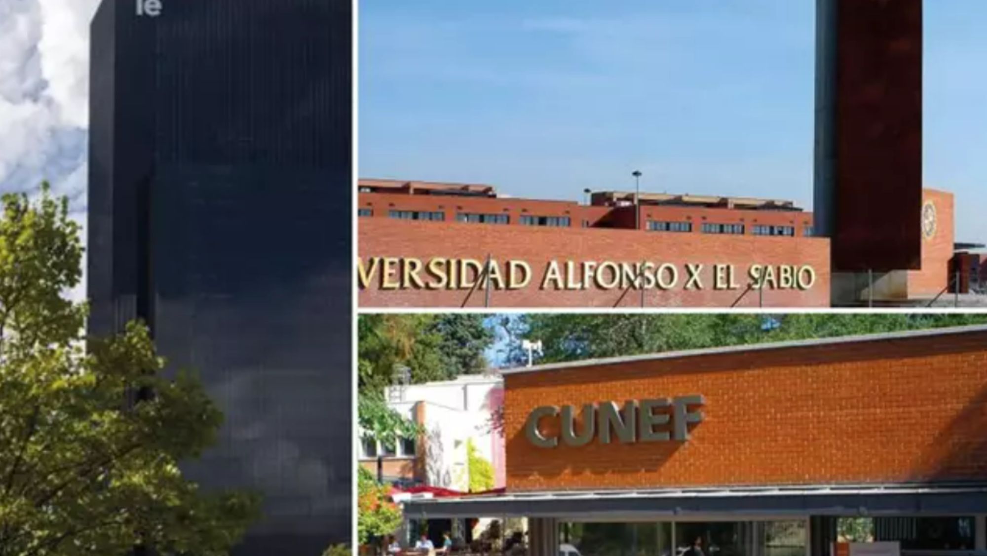 CUNEF Universidad, IE University y Alfonso X el Sabio / EP / TINKLE 