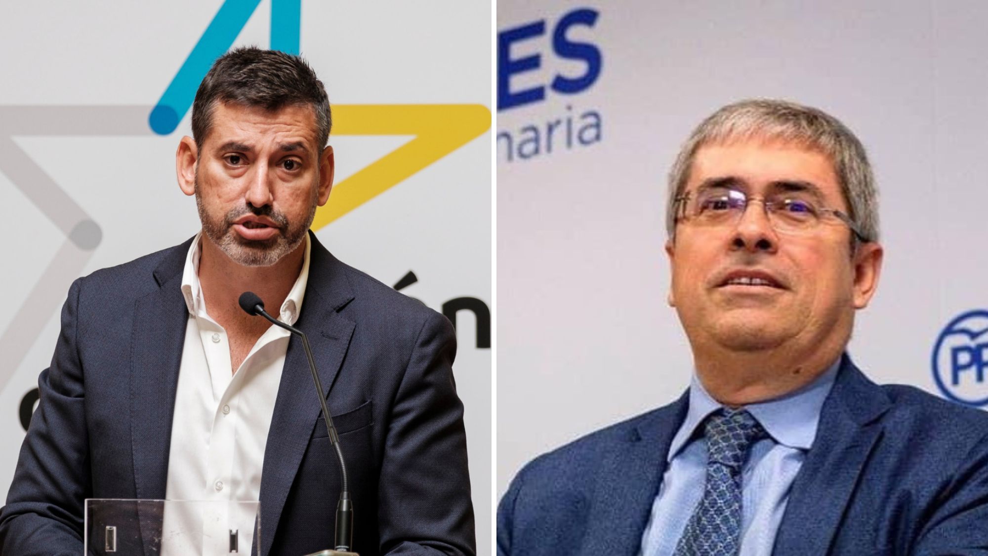 Alejandro Marichal, candidato a la alcaldía de Coalición Canaria a San Bartolomé de Tirajana, y Marco Aurelio, candidato al mismo municipio por el Partido Popular / AH