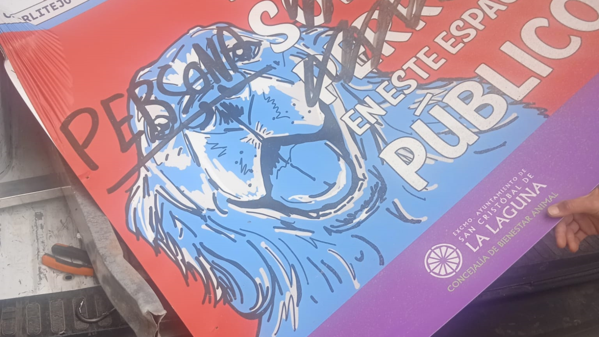 Carteles vandalizados / AYUNTAMIENTO DE LA LAGUNA