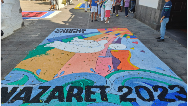 Una de las alfombras de sal en Arrecife / AYUNTAMIENTO DE ARRECIFE