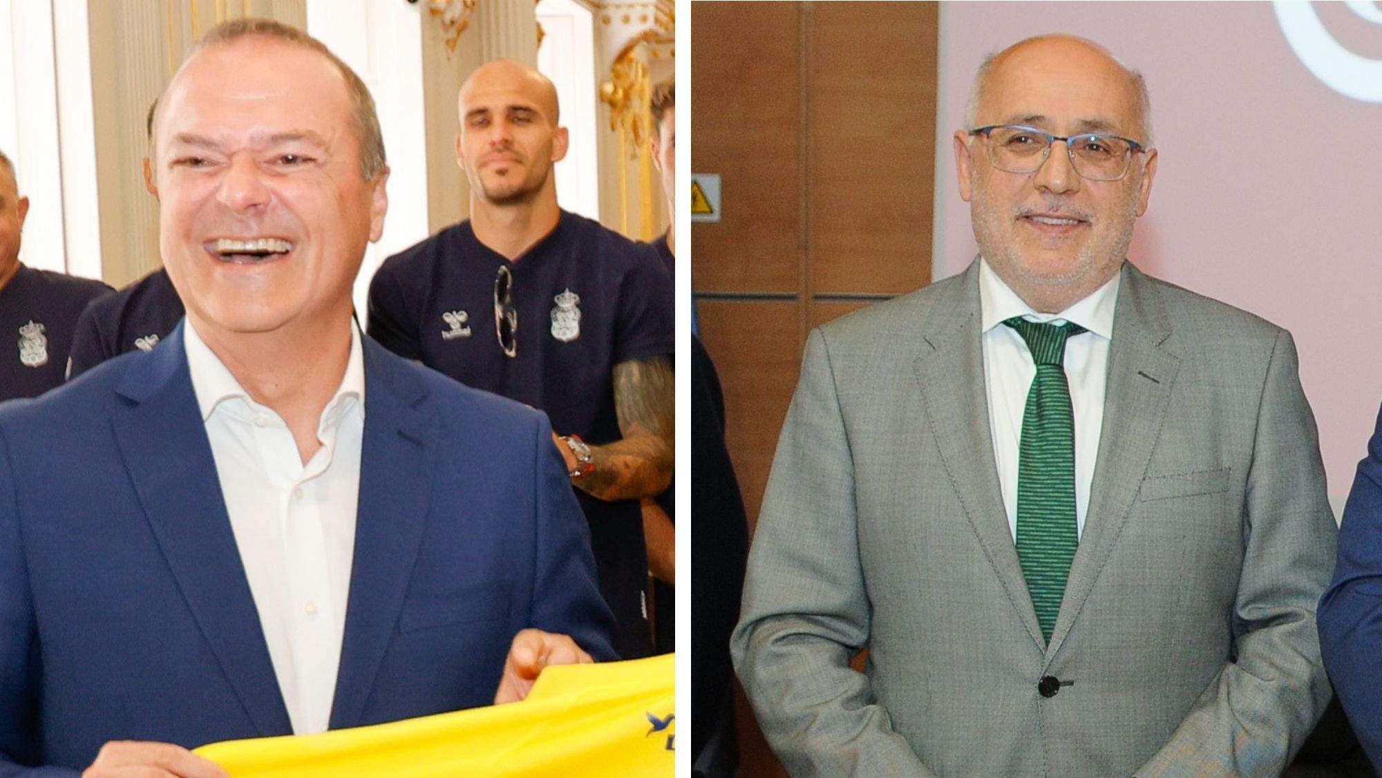 Augusto Hidalgo y Antonio Morales confían en sellar un pacto para el Cabildo grancanario este jueves. / AH