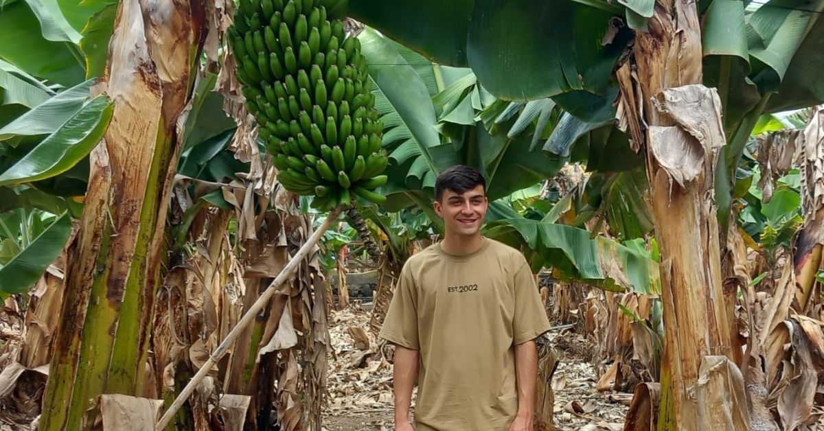 Pedri González, durante el acto celebrado por Plátano de Canarias en la Finca El Rincón de La Orotava./ AH.