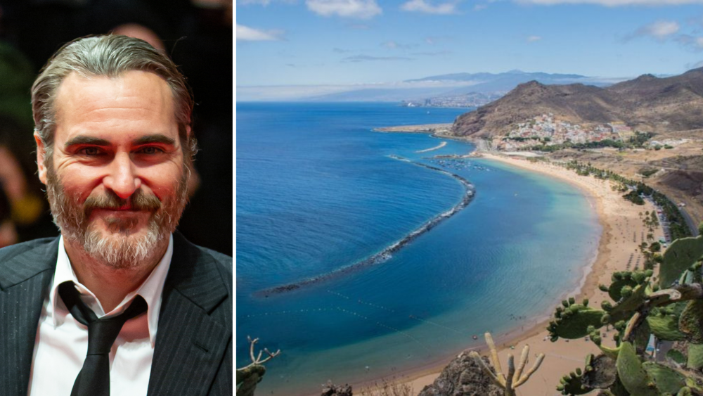Joaquin Phoenix y la playa de Las Teresitas de Santa Cruz de Tenerife./ 
