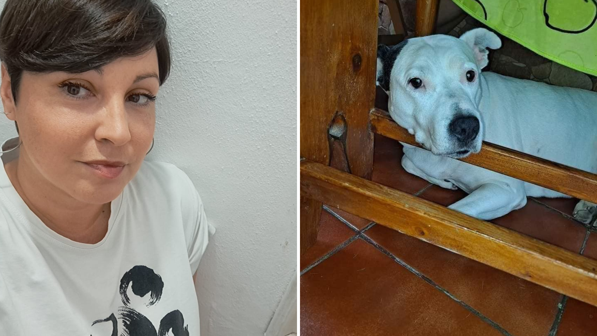 Haridian, la dueña de la perrita Lady que necesita un costoso tratamiento de cáncer./ HARIDIAN GONZÁLEZ