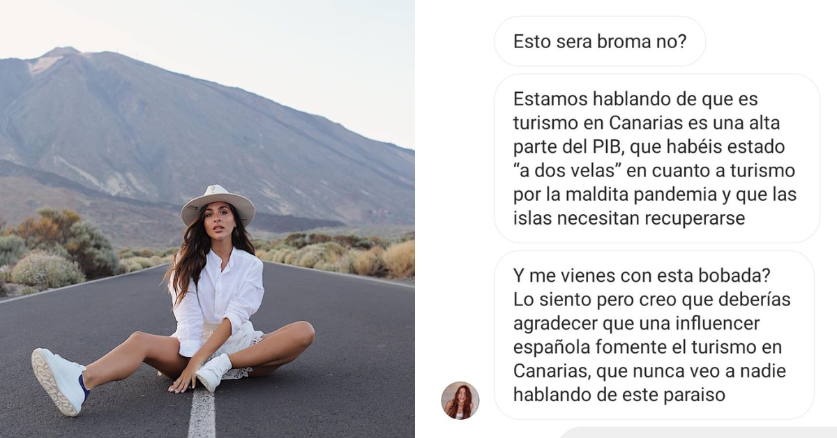 La influencer Raquel Reitx y la respuesta que le dio a una seguidora que le pidió no publicar la ubicación de los charcos de Tenerife./ REDES