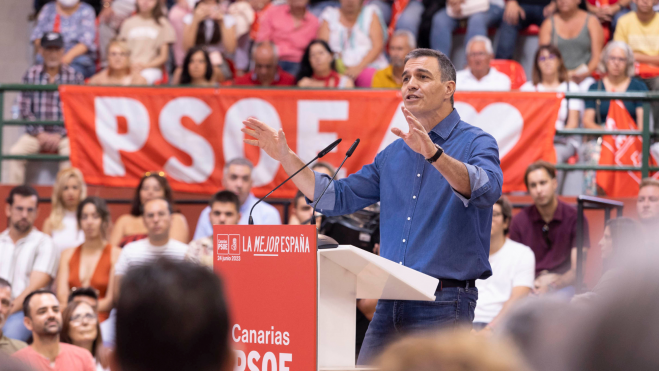 Pedro Sánchez en el mitin de Tenerife / EFE - MIGUEL BARRETO