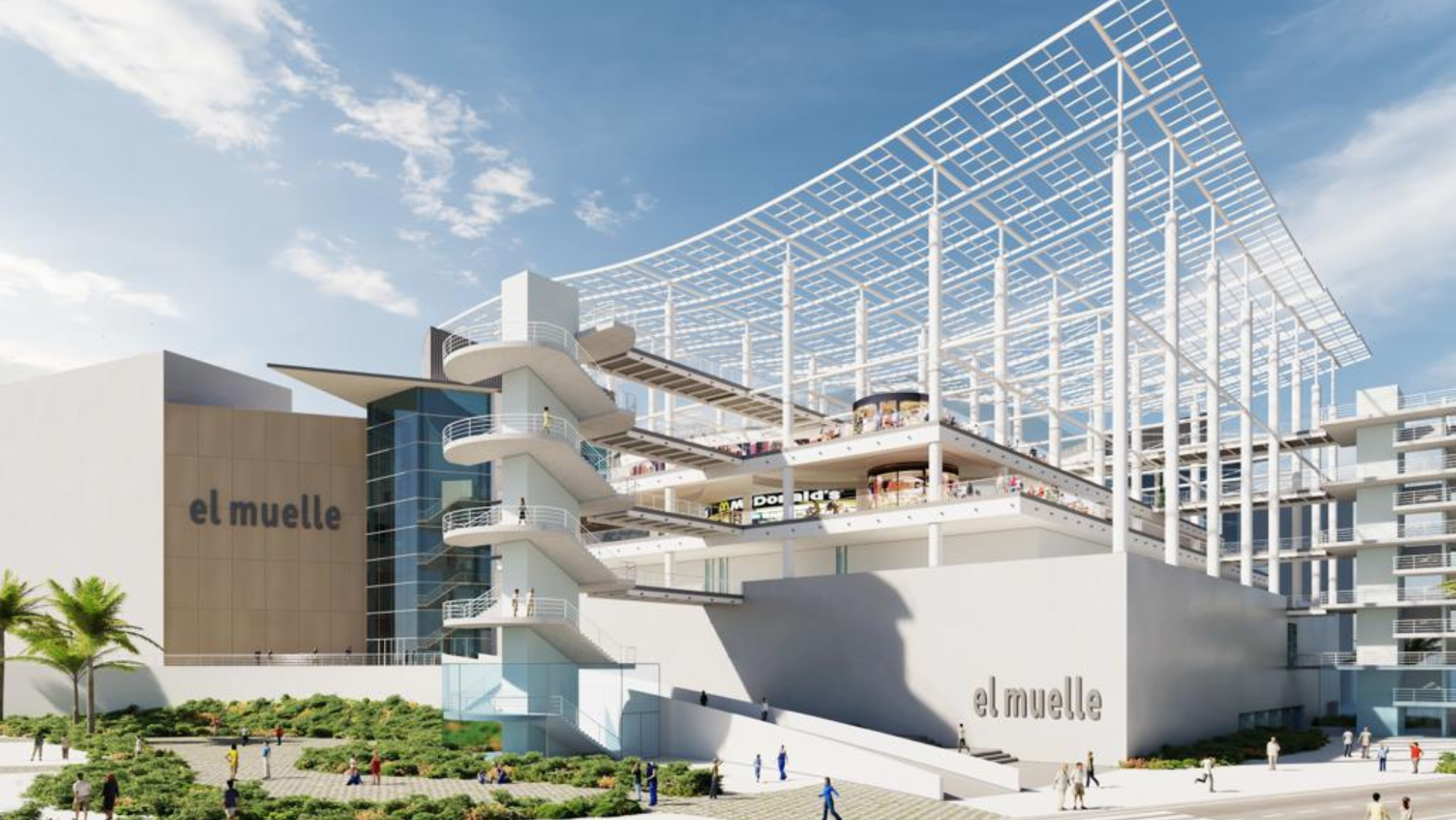 Fachada de cómo quedará el Centro Comercial El Muelle tras las obras / CEDIDA