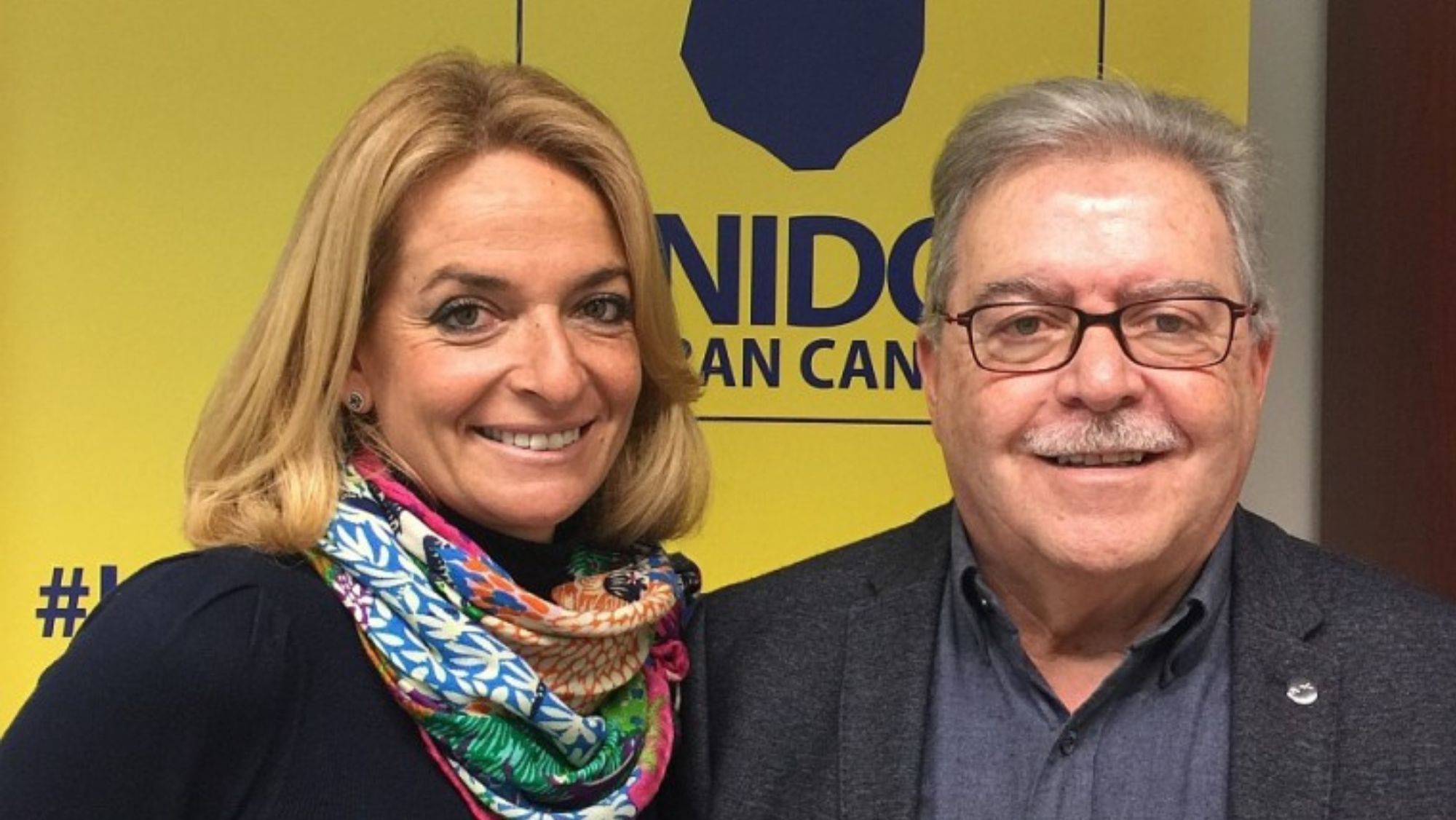 Esther Monzón, junto a José Miguel Bravo de Laguna, durante su etapa en Unidos por Gran Canaria