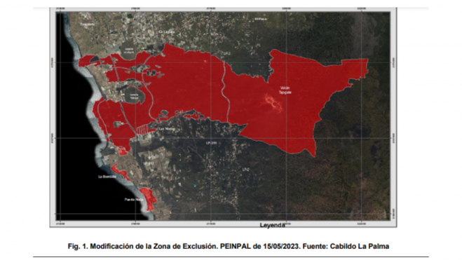 Modificación de la Zona de Exclusión. PEINPAL de 15052023. CABILDO DE LA PALMA Modificación de la Zona de Exclusión. PEINPAL de 15052023. CABILDO DE LA PALMA