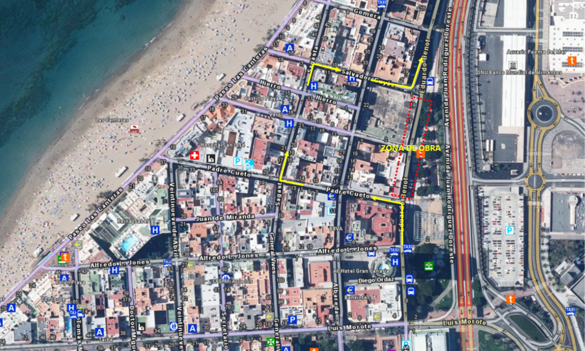 Modificación de la movilidad en Las Palmas de Gran Canaria por las obras de la MetroGuagua. CEDIDA Modificación de la movilidad en Las Palmas de Gran Canaria por las obras de la MetroGuagua. CEDIDA