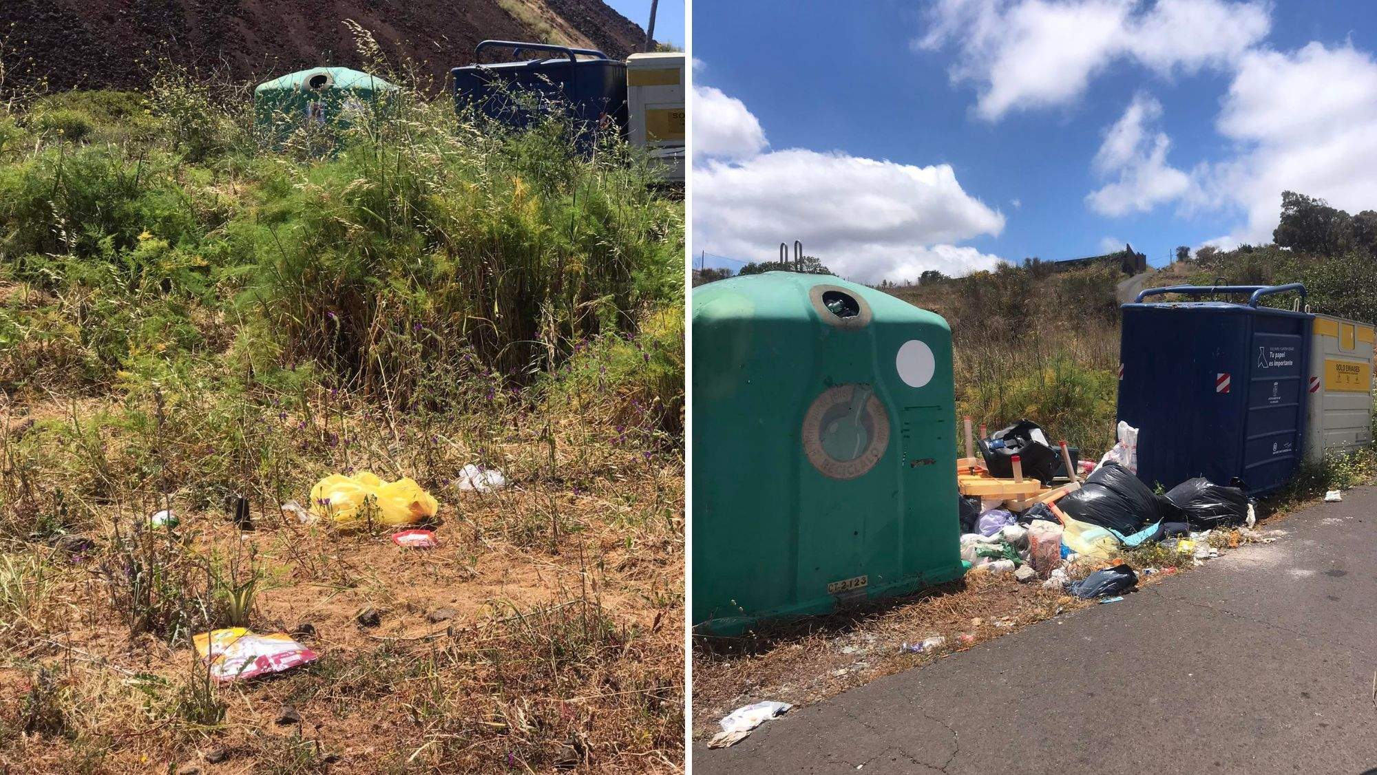 Contenedores de reciclaje con basura a su alrededor / AH