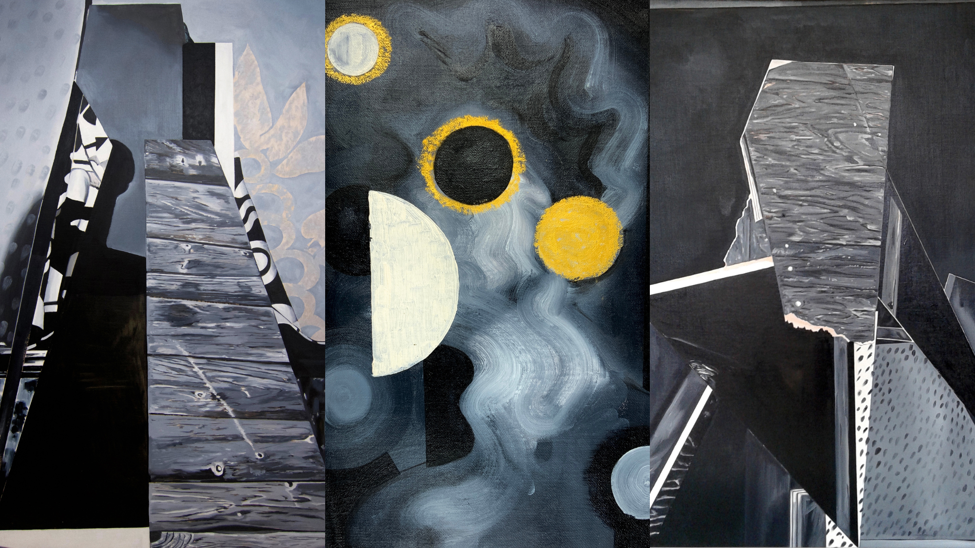 Tres de las obras del artista canario Ubay Murillo / FCDP