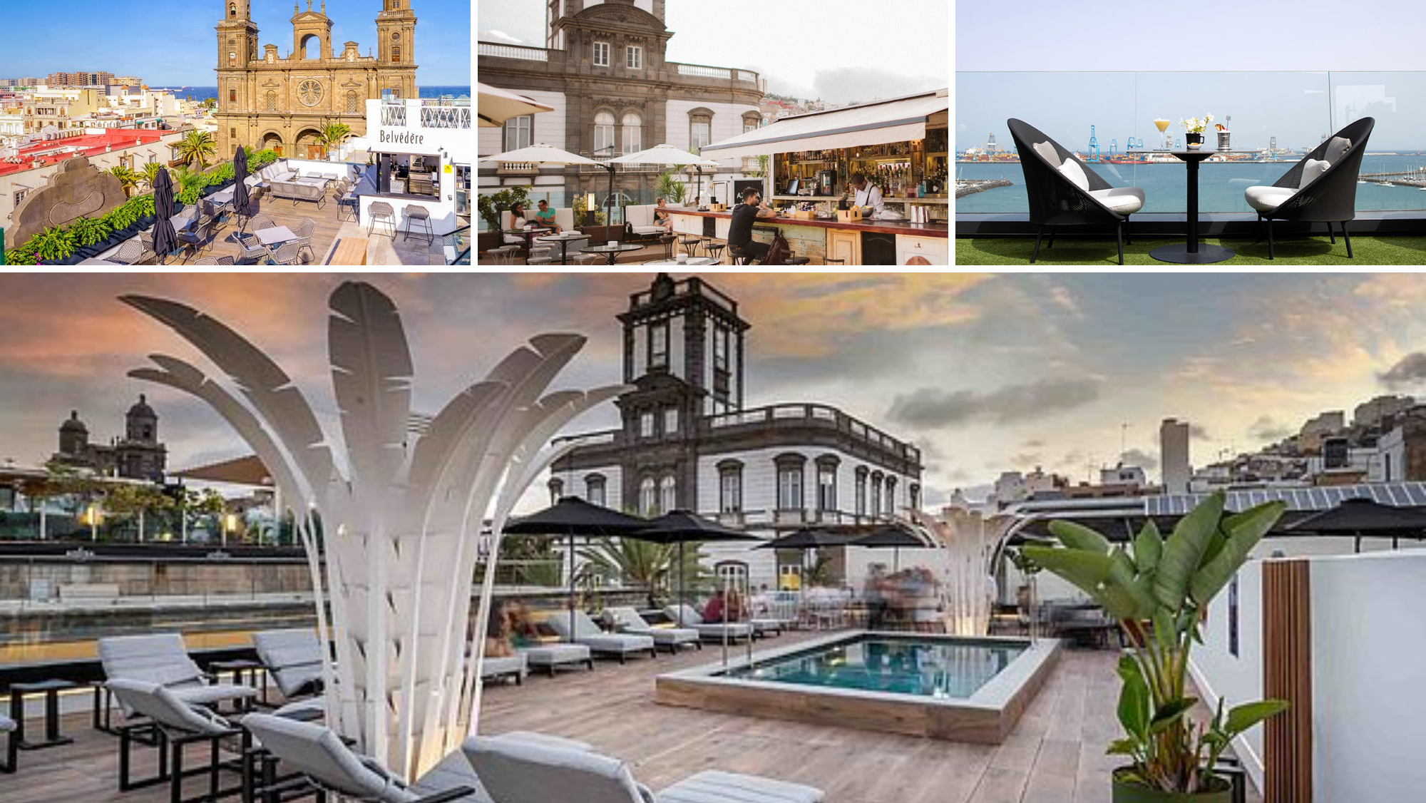 Las mejores terrazas o rooftop para disfrutar de un cóctel y del atardecer en Las Palmas de Gran Canaria MONTAJE AH