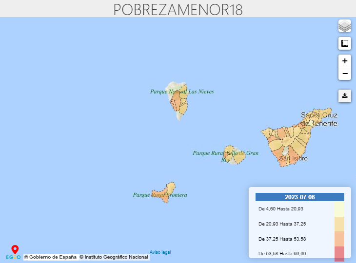 La provincia tinerfeña es la que tiene mayor porcentaje de riesgo de pobreza infantil. / GOBIERNO DE ESPAÑA