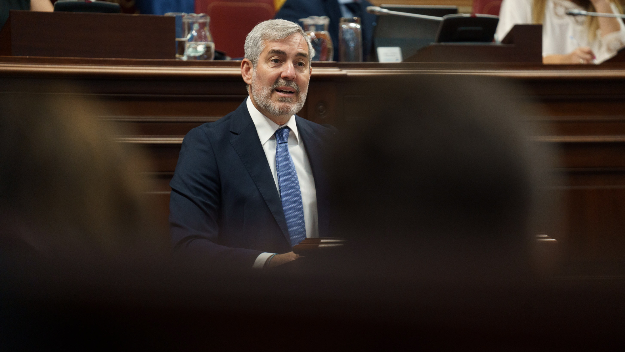Fernando Clavijo (CC) durante su discurso de investidura./ ÁLVARO OLIVER - AH