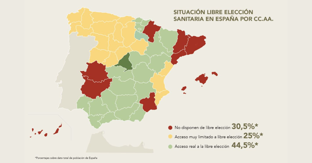 Mapa libre elección sanitaria. / INSTITUTO COORDENADAS