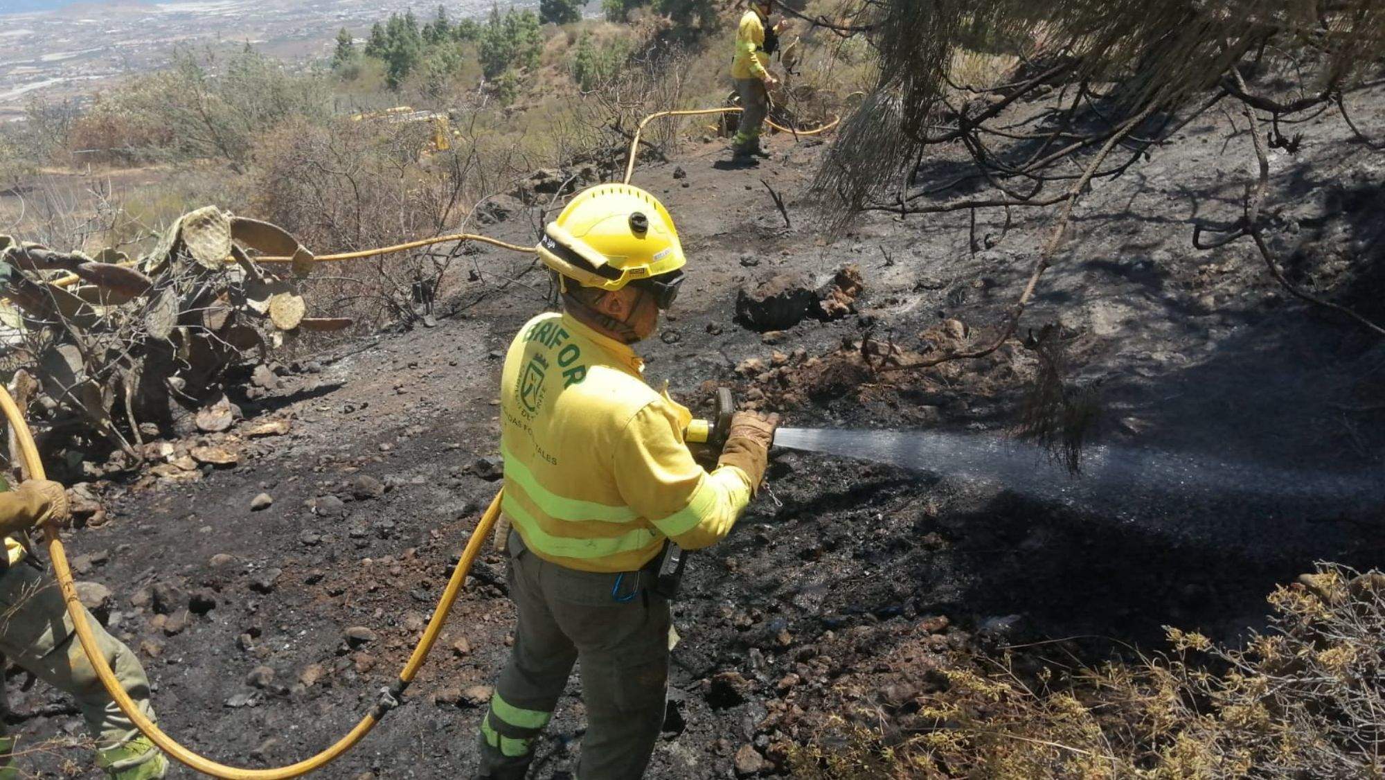Un efectivo de la Brifor en las labores de extinción de un incendio en Tenerife / CABILDO DE TENERIFE
