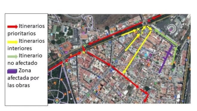 Rutas alternativas para acceder a la calle de La Rosa