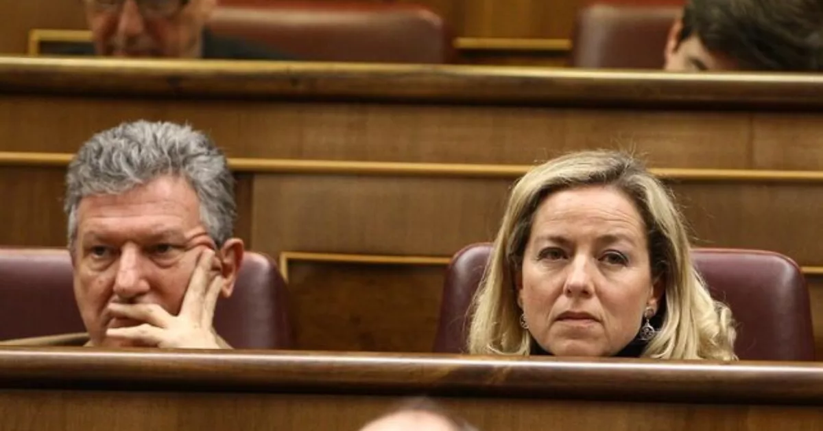 Pedro Quevedo (NC) y Ana Oramas (CC) en el Congreso de los Diputados / EFE