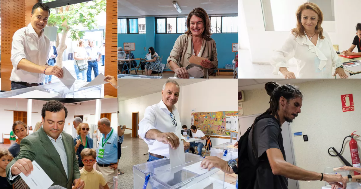 Los principales candidatos canarios ejerciendo su derecho al voto el 23J / MONTAJE AH - EFE
