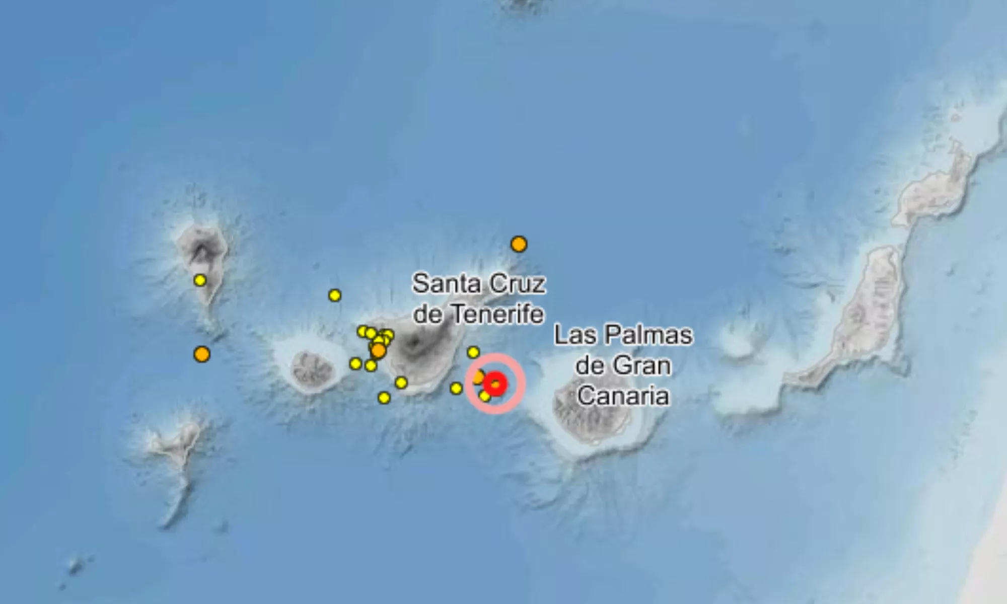 Últimos seísmos registrados en Canarias por el IGN. / WEB DEL IGN
