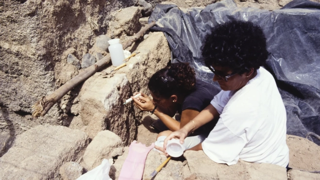 Trabajos de restauración en Cueva Pintada / ARCHIVO IMÁGENES CABILDO DE GRAN CANARIA