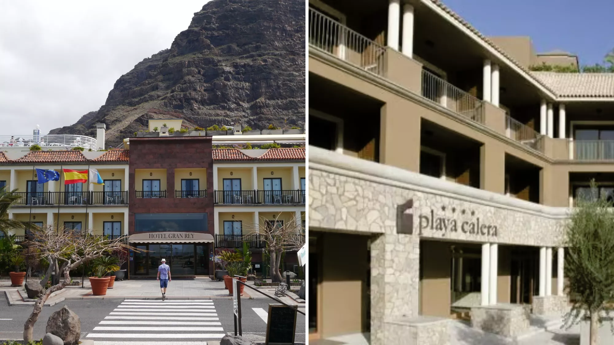 Los hoteles Playa Calera y Gran Rey, en el municipio gomero de Valle Gran Rey./ MONTAJE AH