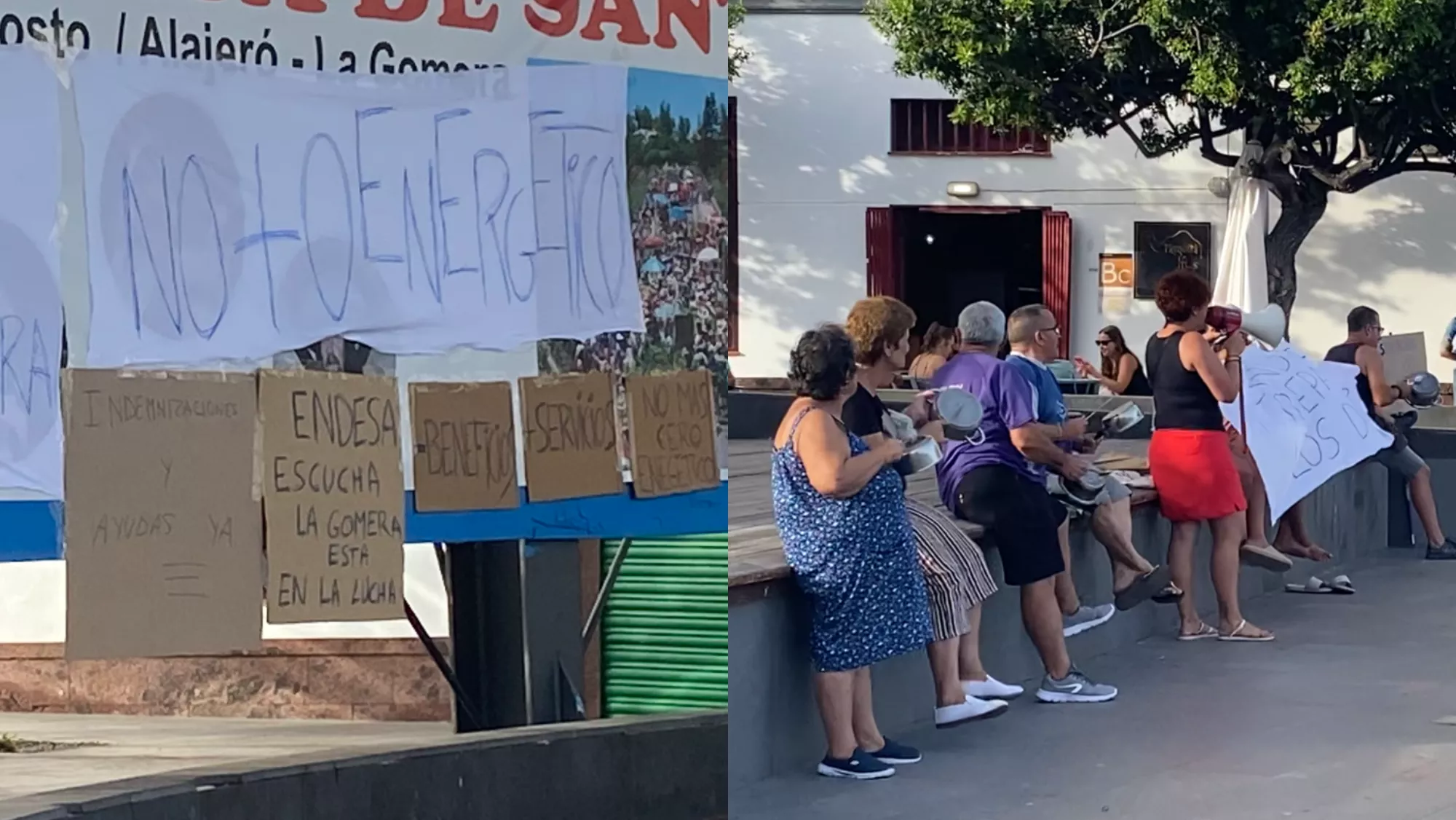 Cacharrada en Playa de Santiago contra el cero energético en La Gomera. / ATLÁNTICO HOY 