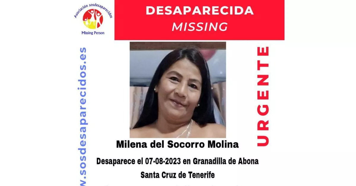 Cartel de desaparición de Milena Socorro difundido por SOS Desaparecidos./ CEDIDA