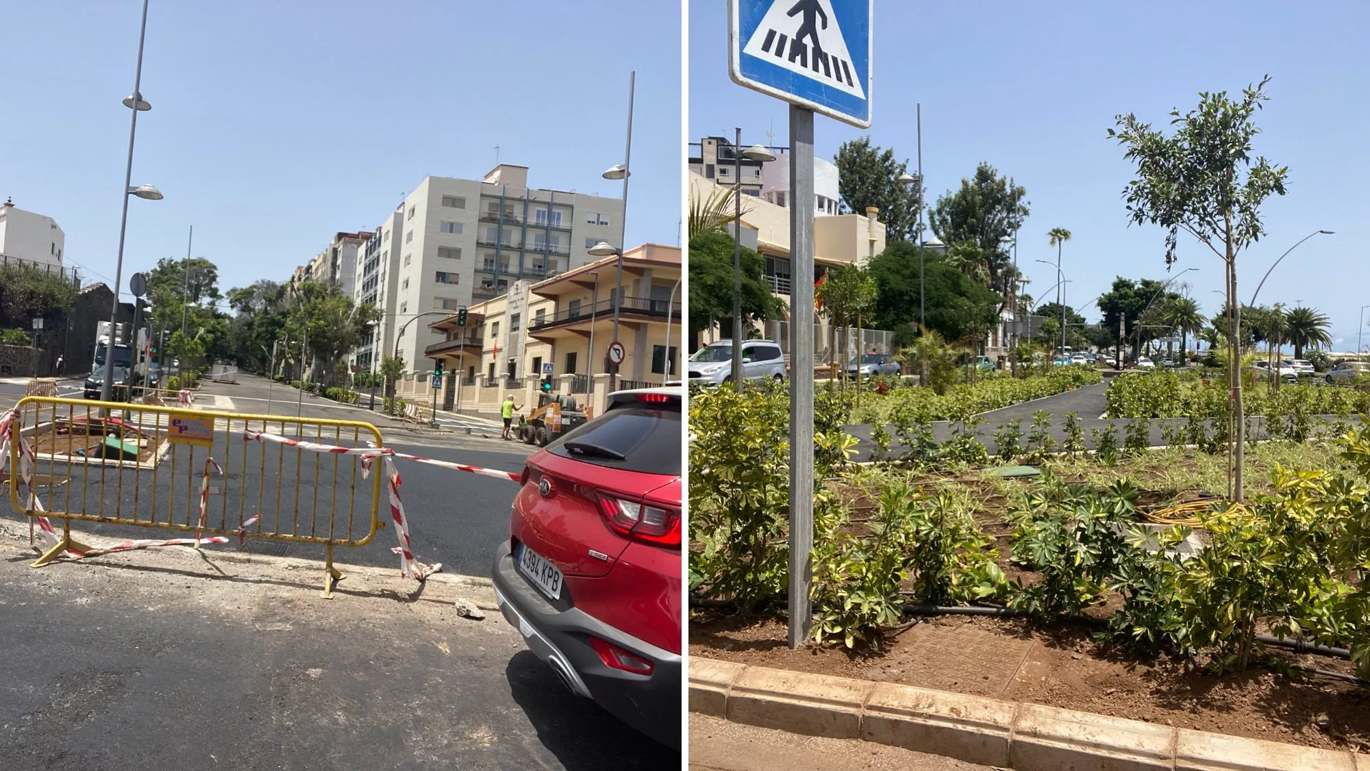 Zona de los trabajos en el inicio de la Rambla de Santa Cruz / AH Zona de los trabajos en el inicio de la Rambla de Santa Cruz / AH