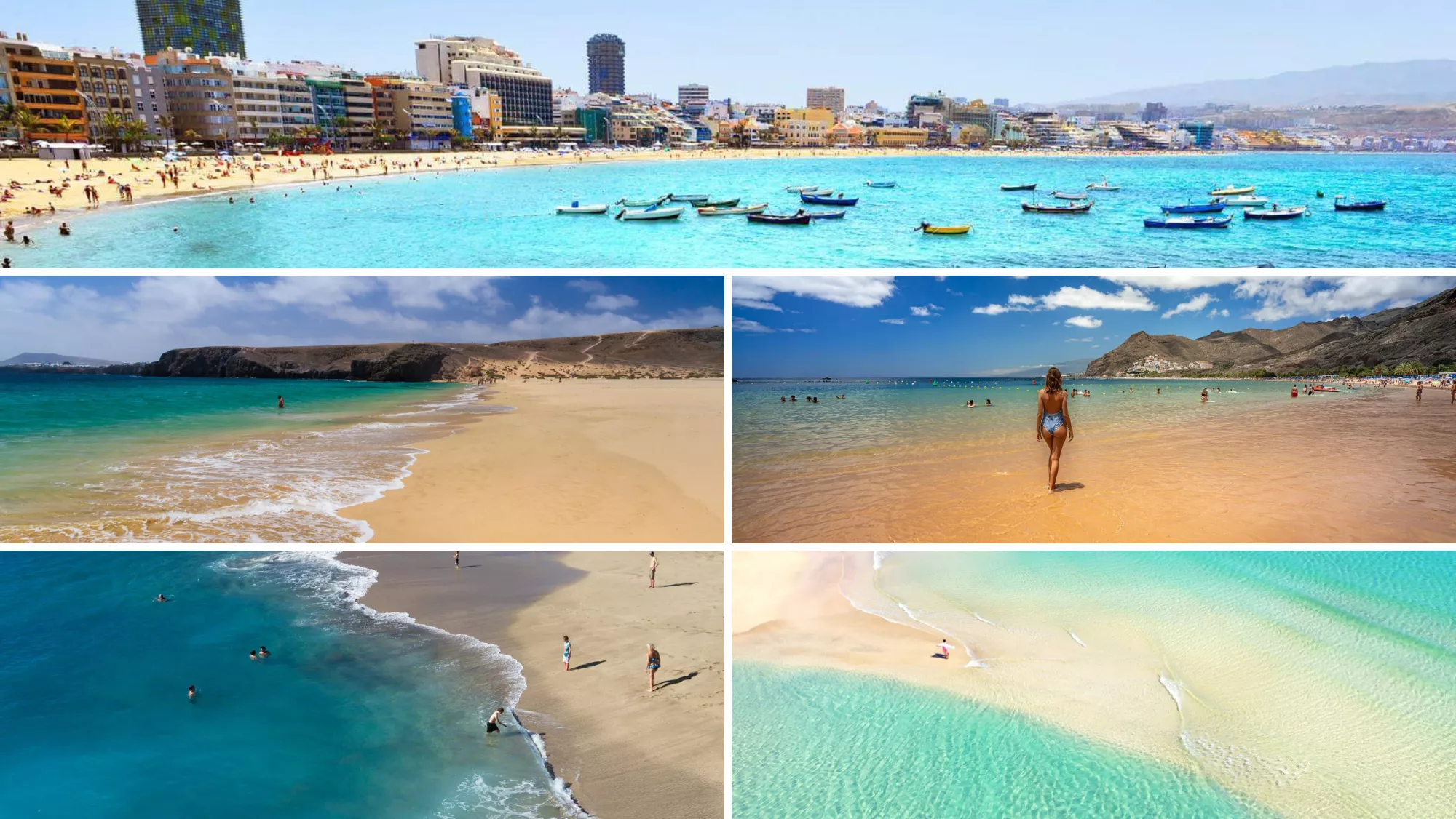 Imagen de las cinco playas de Canarias más famosas en redes sociales / MONTAJE AH 