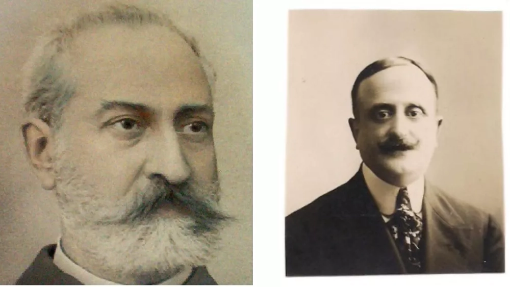 Valeriano Santos y Manuel Santos, segundo y tercer heredero de la farmacia Santos Lecuona./ CEDIDAS