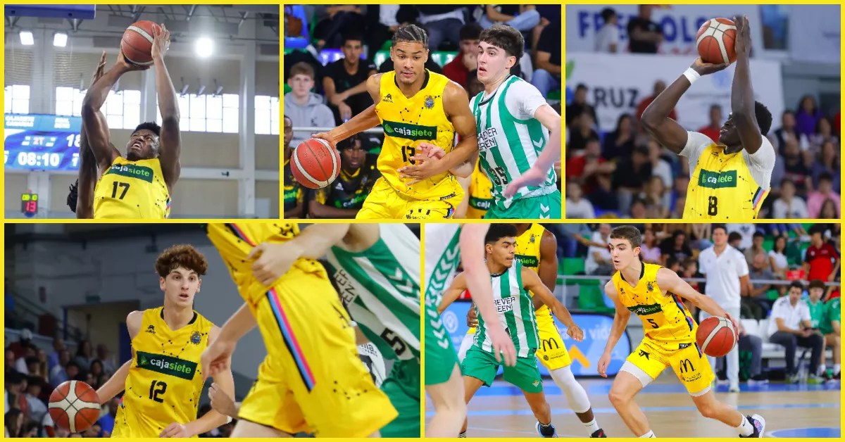 Louis Riga, Diego Fernández, Christ Okito, Rafael Rodríguez y Mohamed Sangare estarán en pretemporada con el primer equipo aurinegro./ CB CANARIAS.