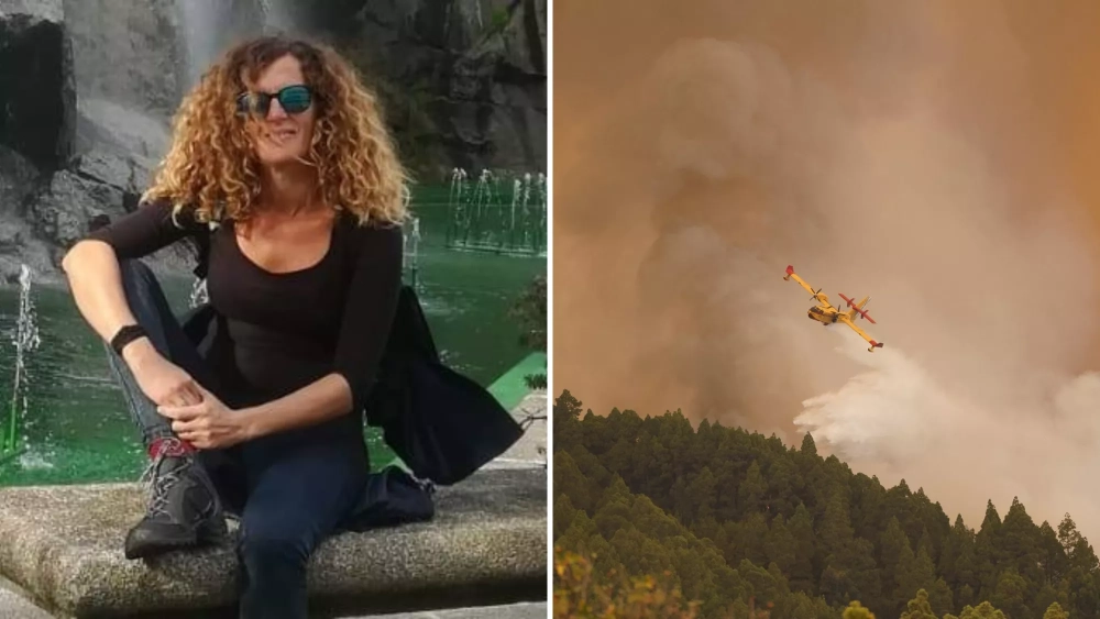Yanire Hernández Fontes, una de las voluntarias que están ayudando a los desalojados por el incendio en Tenerife./ MONTAJE AH Yanire Hernández Fontes, una de las voluntarias que están ayudando a los desalojados por el incendio en Tenerife./ MONTAJE AH