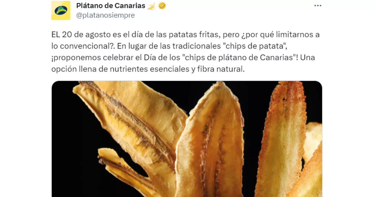 Post de Plátano de Canarias en una red social/ PLÁTANO DE CANARIAS