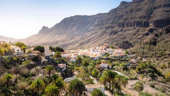 Panorámica del pueblo de Fataga, en Gran Canaria. / TURISMO CANARIAS