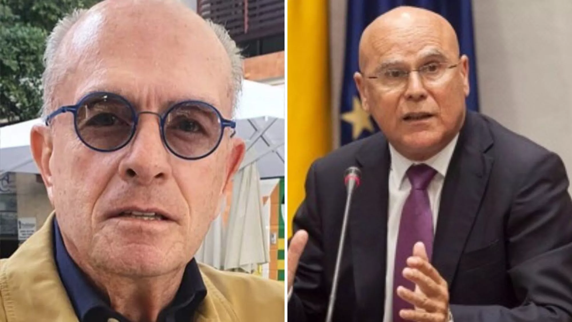 El presidente de la Asociación Empresarial Canaria de Consultores Medioambientales, Juan Rumeu, y el Diputado del Común, Rafael Yanes / AH