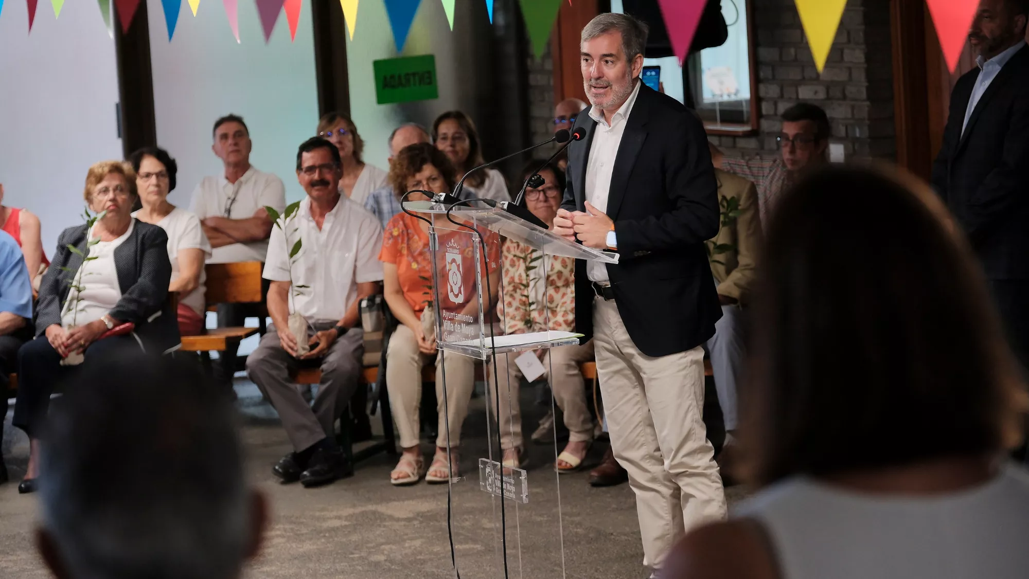 Fernando Clavijo en Moya, desde donde inauguró el nuevo curso escolar / EFE - ÁNGEL MEDINA