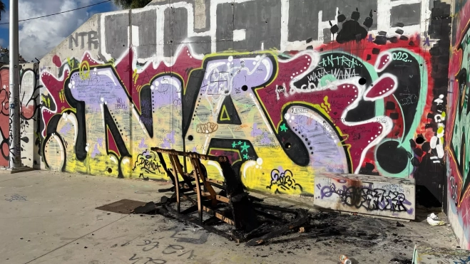 Escombros en la entrada al Guiniguada / CEDIDA 