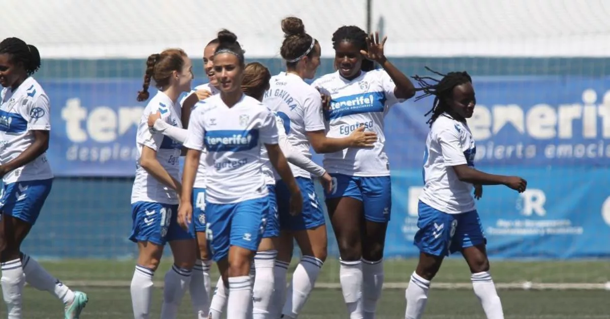 Esther Okoronkwo marcó el 2-0 a pase de Agus Barroso, dos nuevos fichajes que protagonizaron el gol de la tranquilidad en la victoria del Granadilla ante el Sporting./ LIGA F.