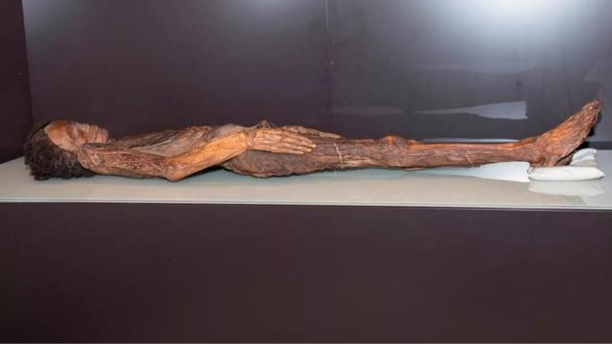 Imagen de la momia encontrada en el barranco de Herques / ÁNGEL MARTÍNEZ LEVAS - MUSEO ARQUEOLÓGICO NACIONAL 