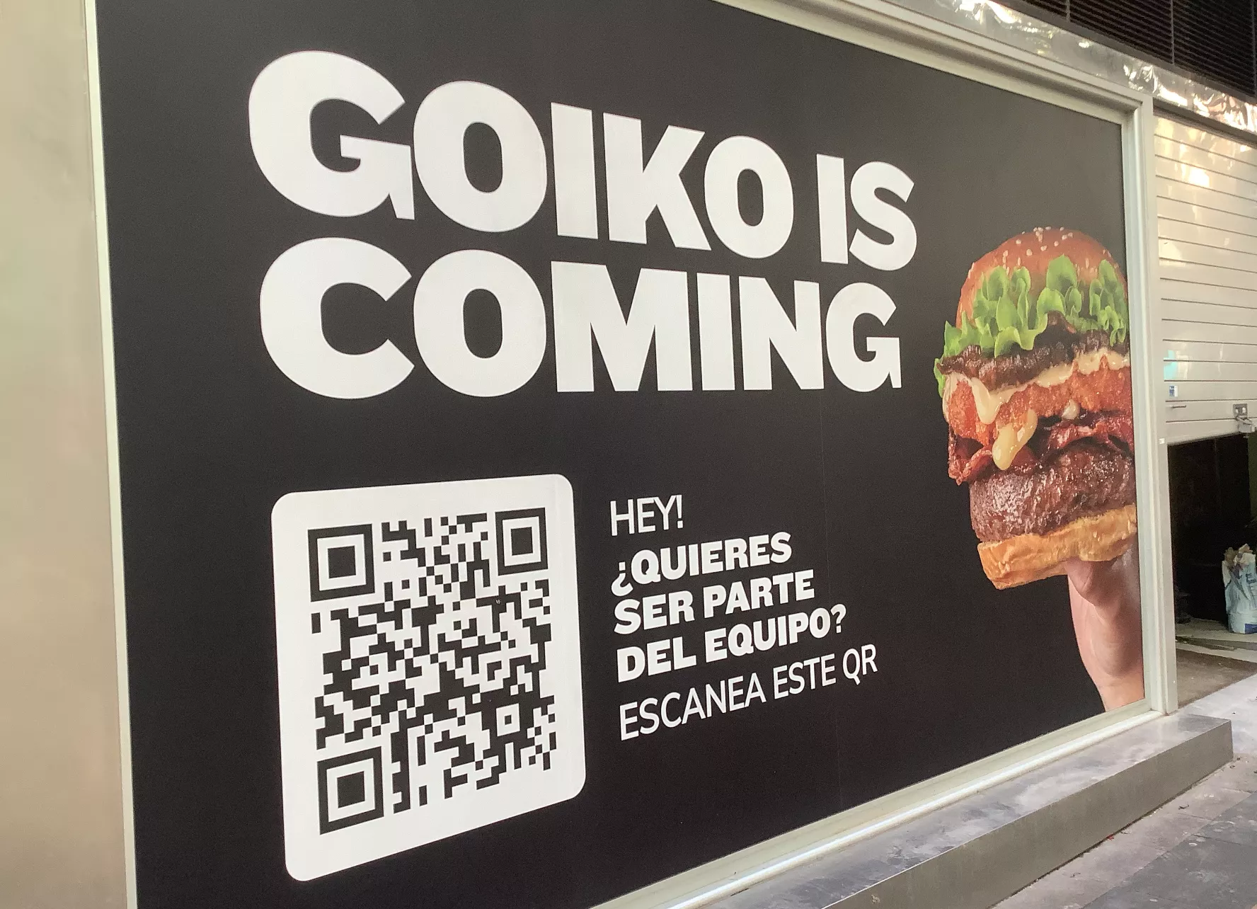 Cartel que anuncia la llegada de Goiko a Santa Cruz de Tenerife./ AH