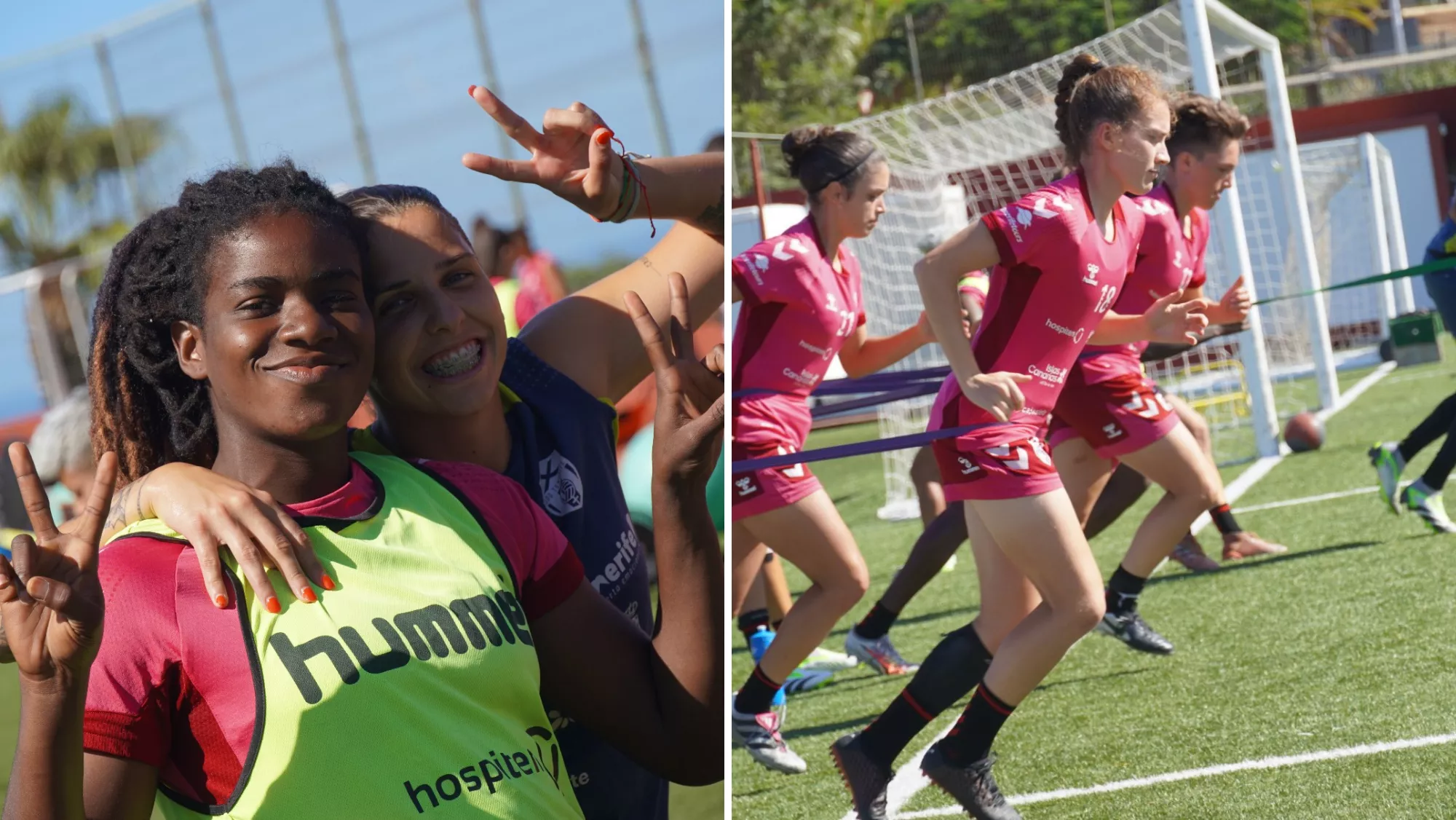 Jugadoras del Costa Adeje Tenerife Egatesa en su primer entrenamiento en Adeje./ COSTA ADEJE TENERIFE EGATESA