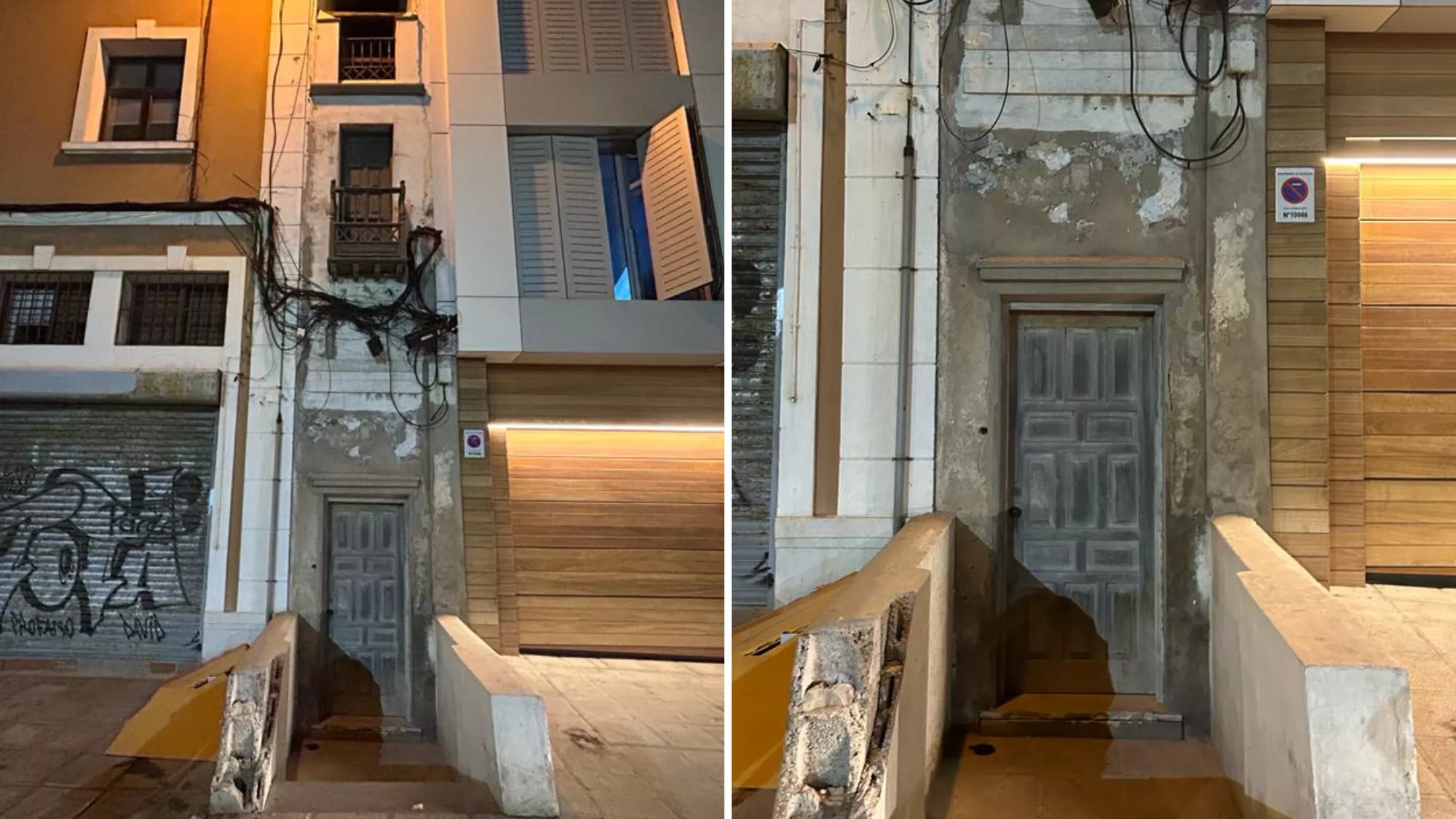 una de las fachadas más estrechas de Canarias / MONTAJE ATLÁNTICO HOY